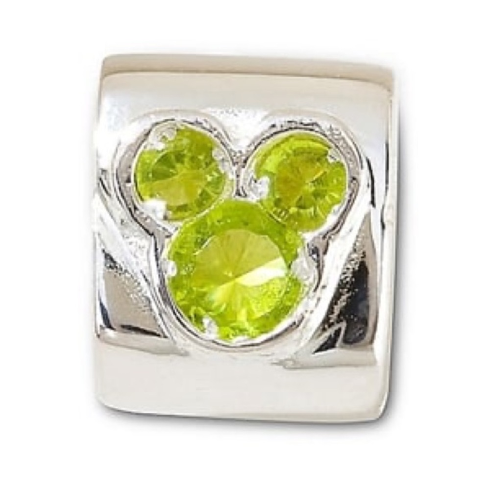 Chamilia Mickey Mouse 925 Sterling Silver Green Cubic Zirconia Charm Bead